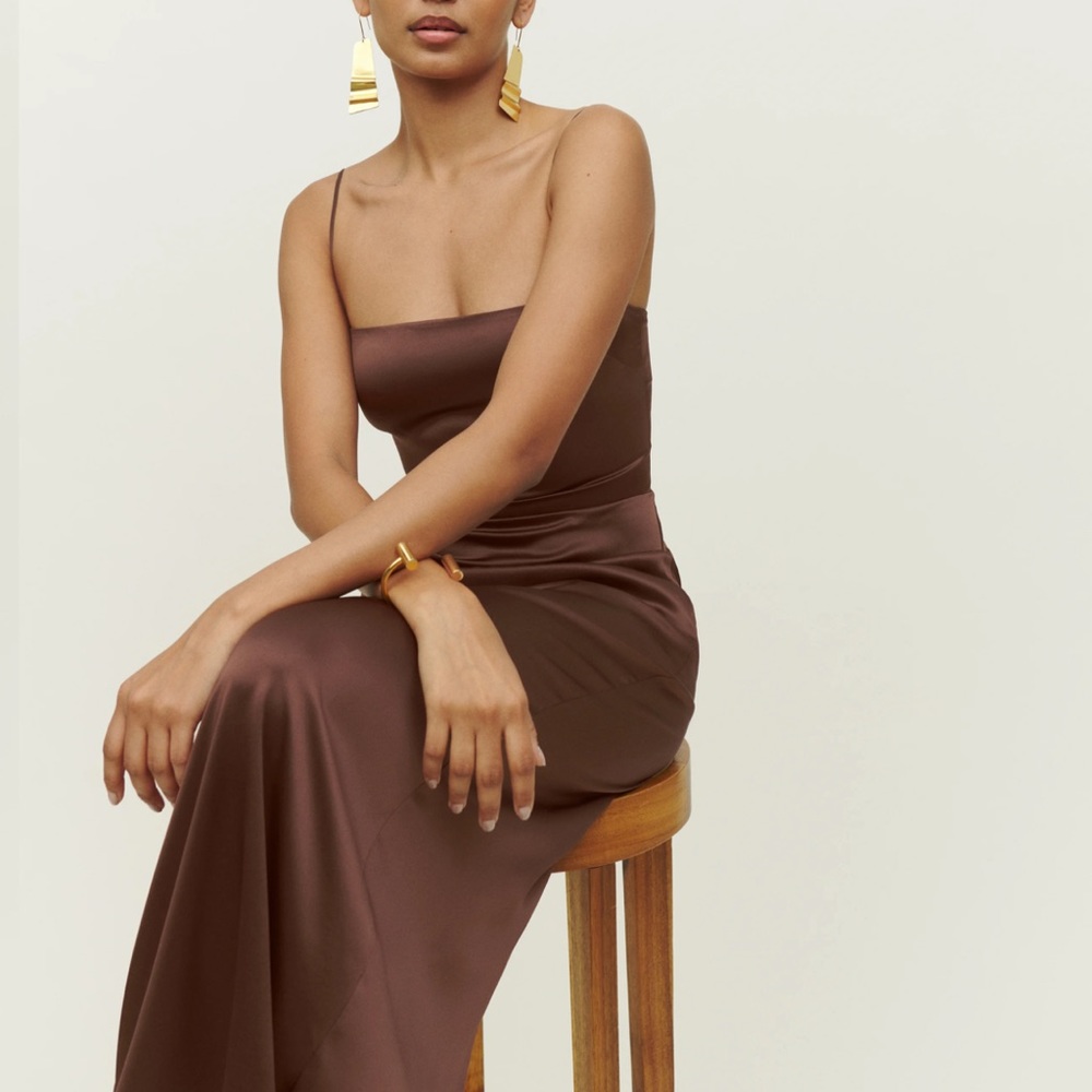 NWT Reformation Frankie Silk Dress Cafe